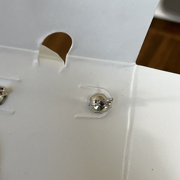 Diamond 1/6 Carat T.W Sterling Silver Cluster Square Stud Earrings - Picture 5 of 5